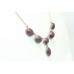 Handmade 925 Sterling Silver natural Red Ruby Cabochon Gem stone chain Necklace